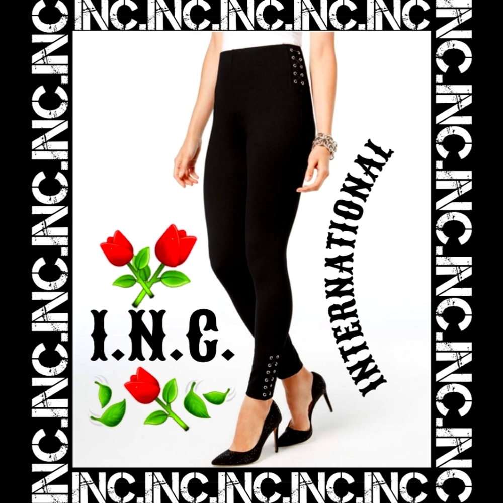 ⚘️I.N.C. Petite Lace Up Skinny Military Leggings - Picture 1 of 13